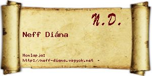 Neff Diána névjegykártya